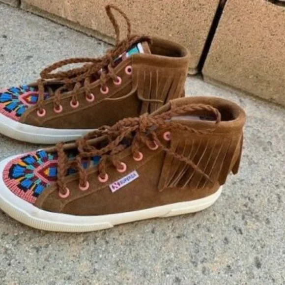 ALANUI x Superga Beaded Mid Top Sneaker - Size 38 (7.5) - Picture 5 of 8